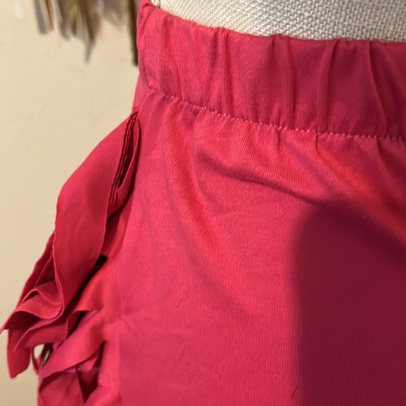 Pink Boutique Fringed Maxi Pencil Skirt with Elastic Stretch/ Cotton Blend/Small - Picture 5 of 6